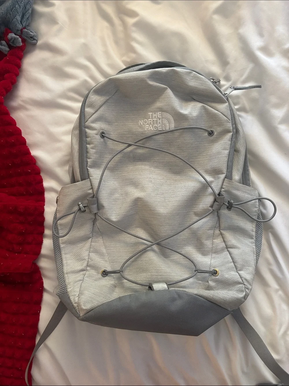 The North Face Light Gray Everyday Backpack with Front Bungee